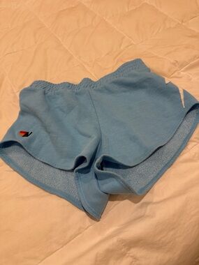 Aviator Nation Light Blue Terry Shorts with Rainbow Logo